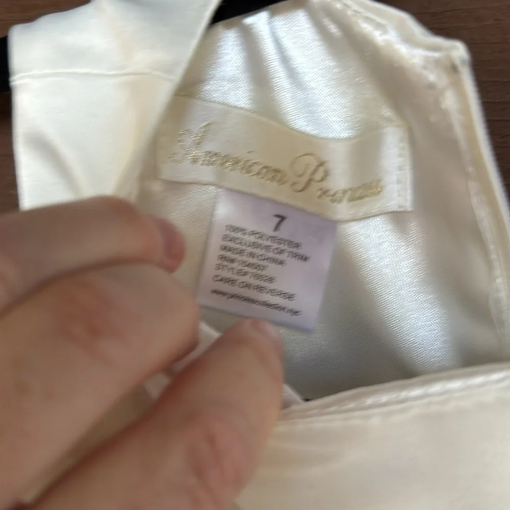 American Princess White and Silver Formal Dress size 7